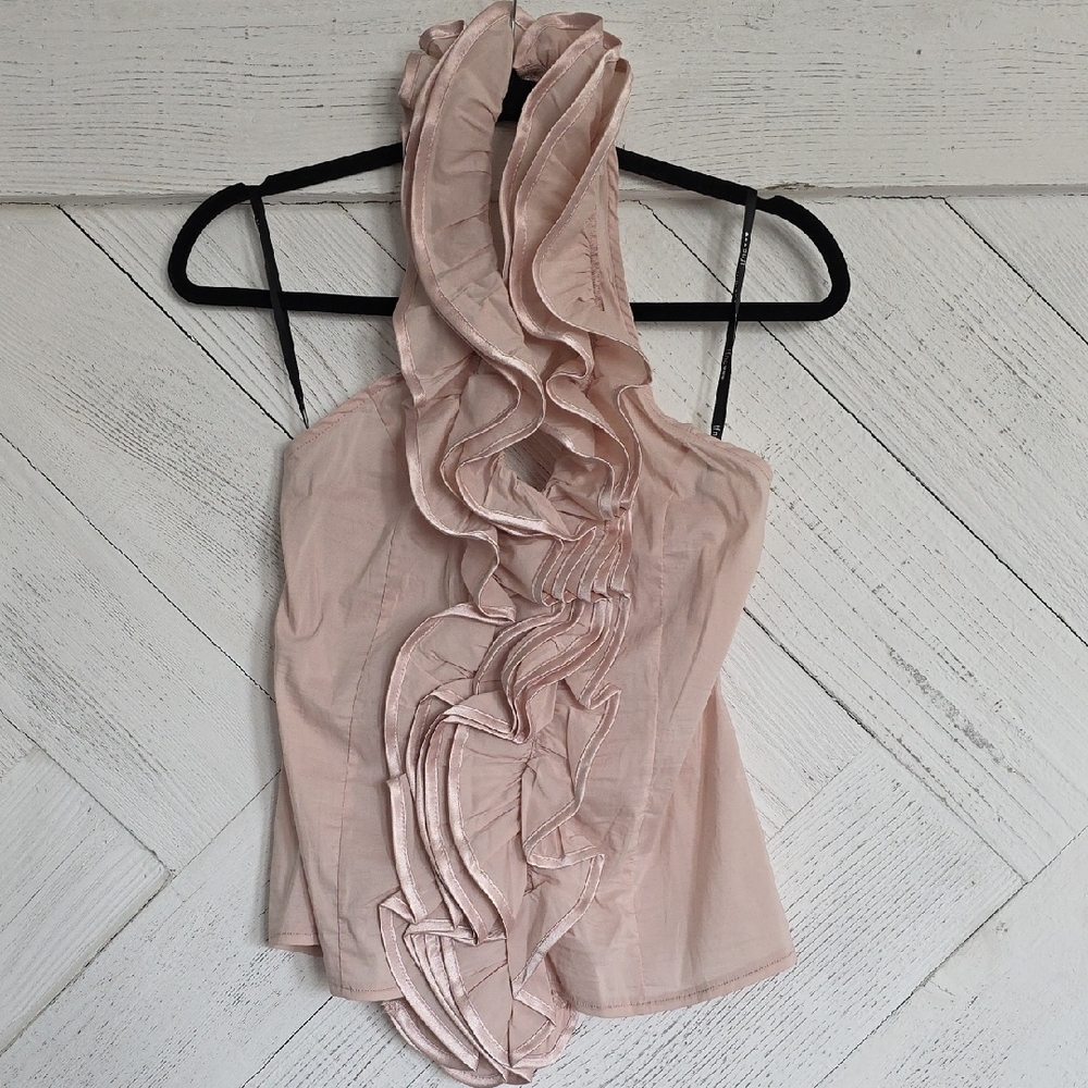 Chic Blush Ruffled Women's Blouse